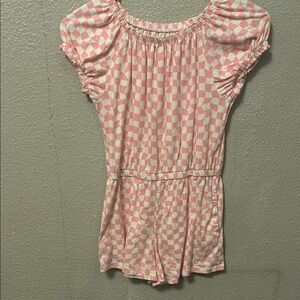 Pink Checkered kids romper
